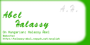 abel halassy business card